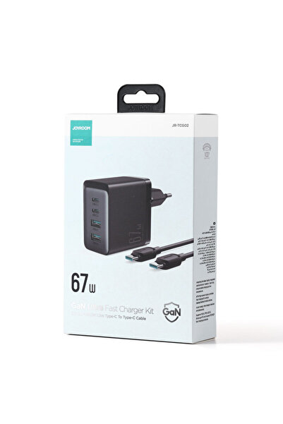 Joyroom Incarcator (TCG02) Retea + Cablu , Gan, 67W, 2xUSB-C, 2xUSB-A, PD, Black