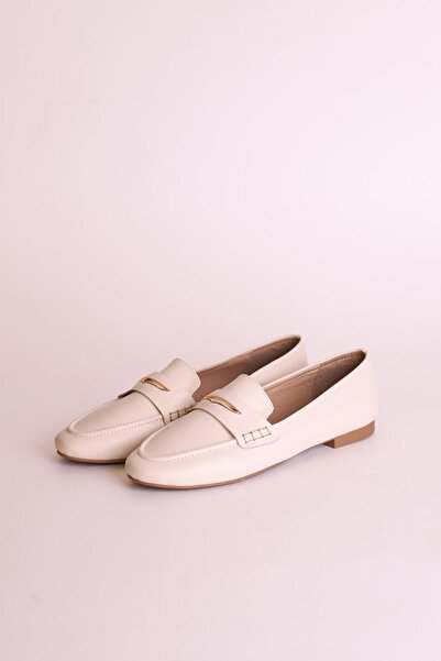 Nazen Giyim Flat sole beige women's shoe pm281-k2330-2y4