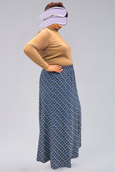 BNZ TEKSTİL Pieced Long Prayer Skirt, Viscose Crinkle 8 Piece Long Women's Skirt