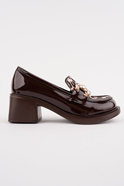 Madam Tarz Smr-14997 Thick Heel Leopard Pattern Loafer
