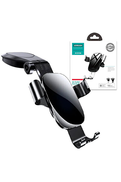 Joyroom Car Holder, with side clips, Dashboard mounting, MultiAngle, adjustable arm, Black