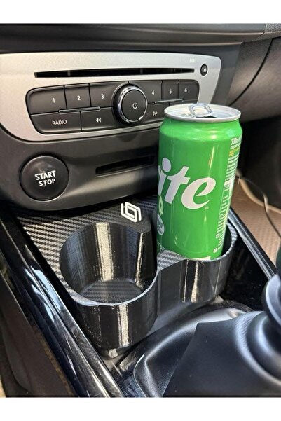 Noname Suport de pahare Megane 3 cu efect carbon si logo alb