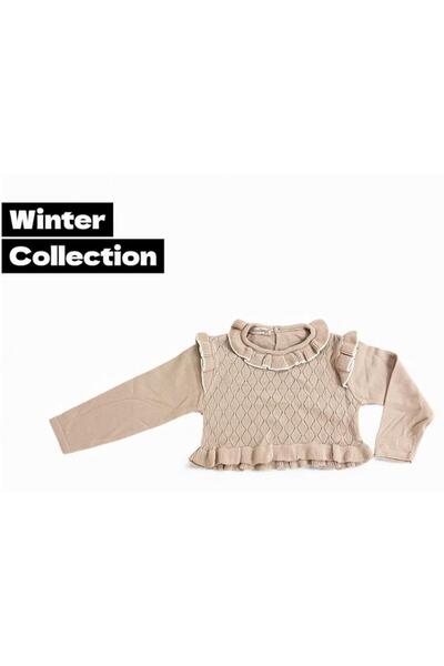 Gocoland Bluză tricotată pentru fetiță cu detaliu cu volane