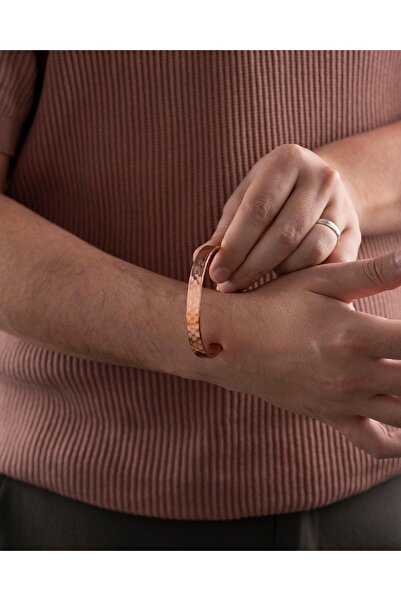 Sırlı Sepet Parlak Dövme Desenli Manyetik Bakır Bilezik