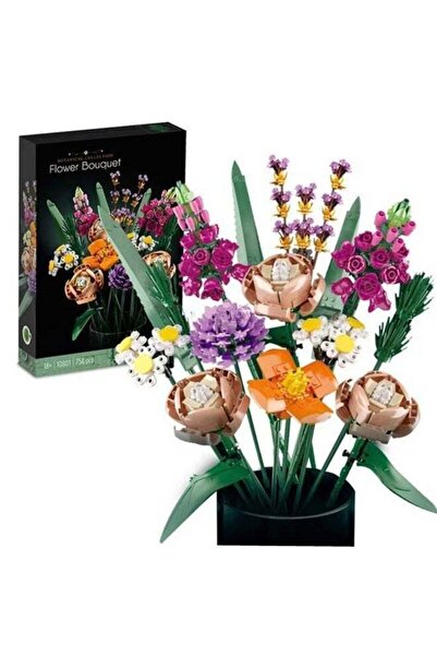 Arabest Flower Bouquet Building Decoration Set - Artificial Flowers with Roses, Decorative Home Accessories