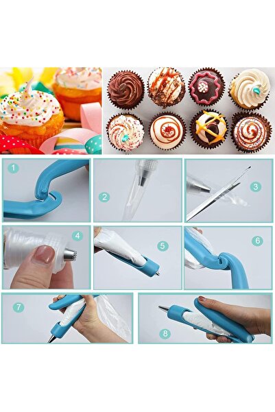 zola Cake and pastry decorating tool set, gun, 4 different heads, diameter 3.2 cm, 16 cm