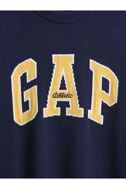 GAP Erkek Çocuk Lacivert Logo Intarsia Kazak