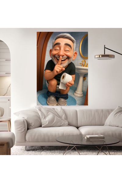 özkacar WC TUALET AMUZANT BĂRBAȚI CAFEA RESTAURANT MAGAZIN Decorație Tablou p...