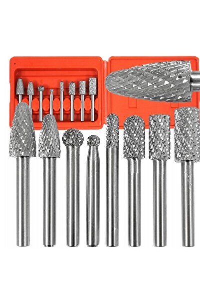 VERKE Set of 8 carbide milling cutters, for metal, HSS,