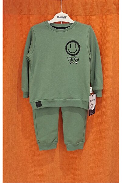 Miniworld Baby Smiling Face Printed Tracksuit Set