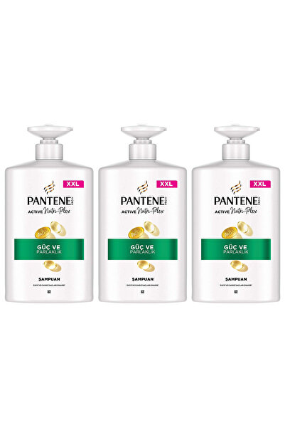 Pantene " Pro-V Güç & Parlaklık Şampuan 800ml Pompalı Şişe. Zayıf ve Mat Saçlar için x 3 Adet"