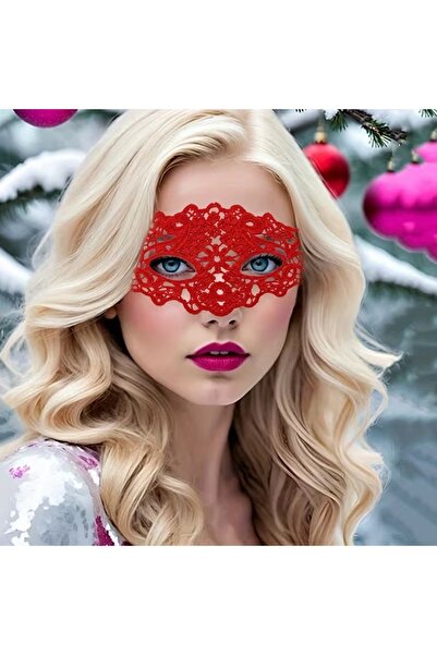 Feronnucci KADIN Siyah-Kırmızı Fantazi Aksesuar Maske 1 adet YZ09