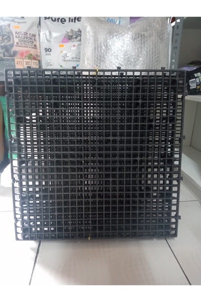 HOBİ Plastik Güvercin Kümes Taban Izgarası 4 Adet Siyah 50 cm x 50 cm 1m2