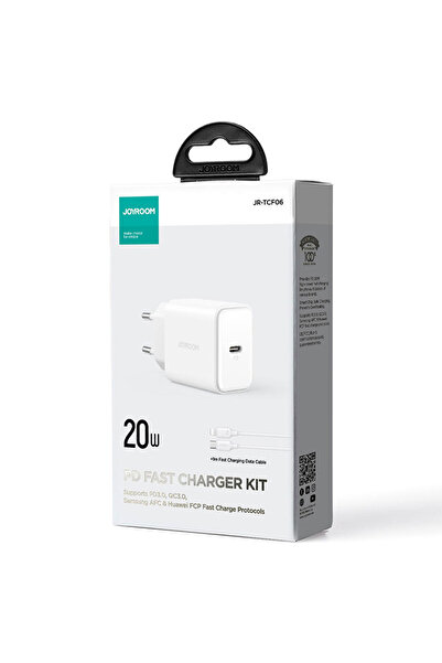 Joyroom Φορτιστής (JR-TCF06) Τροφοδοτικό + Καλώδιο Lightning, 20W, 1xUSB-C, P...