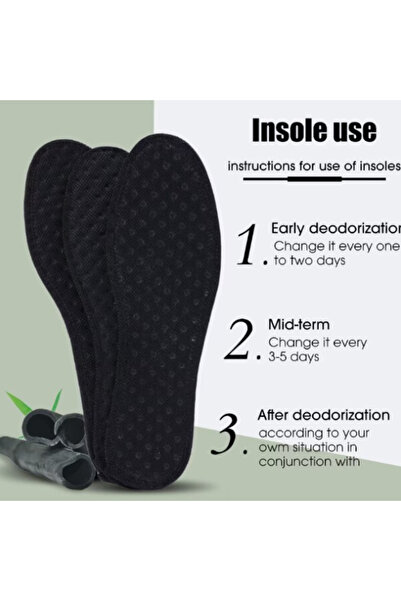CRM Set of 2 Bamboo insoles CRM, anti-moisture, anti-odor, size 40/42, black, 26 cm
