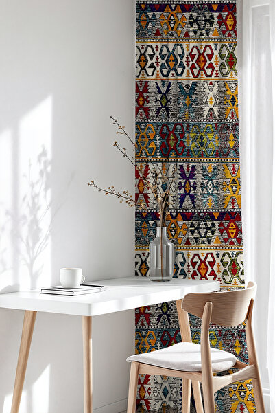 GECE HOME Soho Fabric Digital Printed Ethnic Kilim Patterned Background Curtain – 140X270 cm – Single Wing