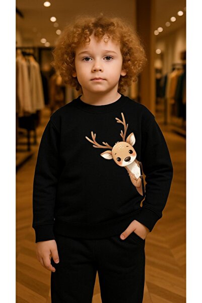 playwear Set pentru copii Hanorac cu imprimeu BOYNUZ GEYİK pentru fete și băi...