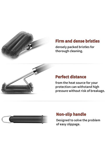 Hexar ® Barbecue Grill Cleaning Brush with Scraper
