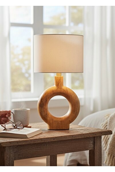 Cristalin Aydınlatma Lampes Naturel Wooden Lampshade