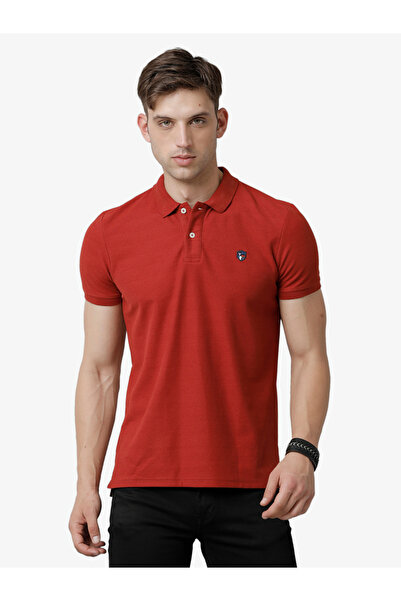 FERVORO By Styli Men Orange Plain Cotton Polo