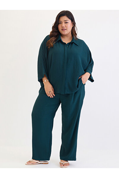 Femmella By Styli Plus Size Relaxed Fit Shirt and Trousers Co-Ords