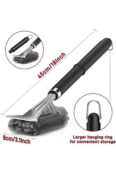 Hexar ® Barbecue Grill Cleaning Brush with Scraper