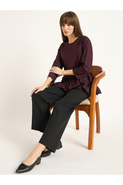 Femmella By Styli Black Dual Button Straight Fit Pant