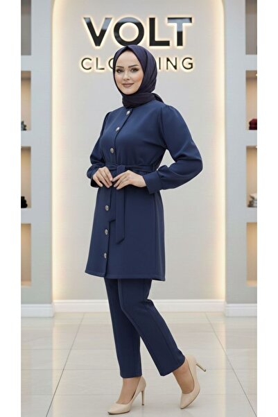 VOLT CLOTHİNG Metal Button Scuba Pants Two-Piece Set