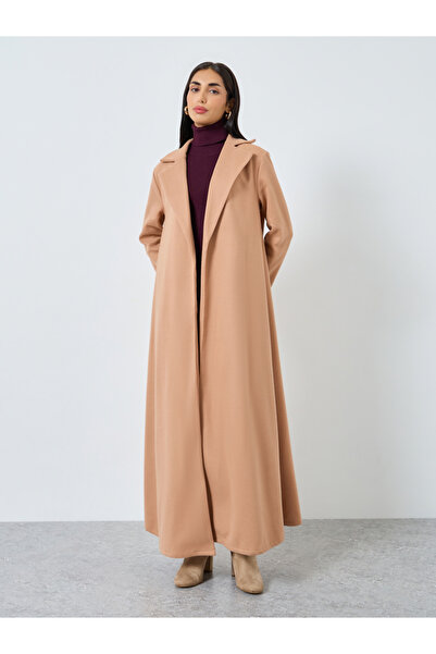 Styli Solid Blazer Neck Open Abaya