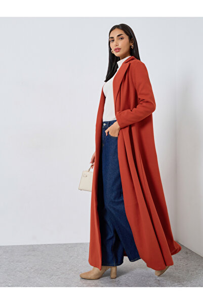 Styli Solid Blazer Neck Open Abaya