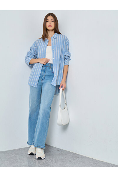 Styli Blue Striped Long Sleeve Shirt