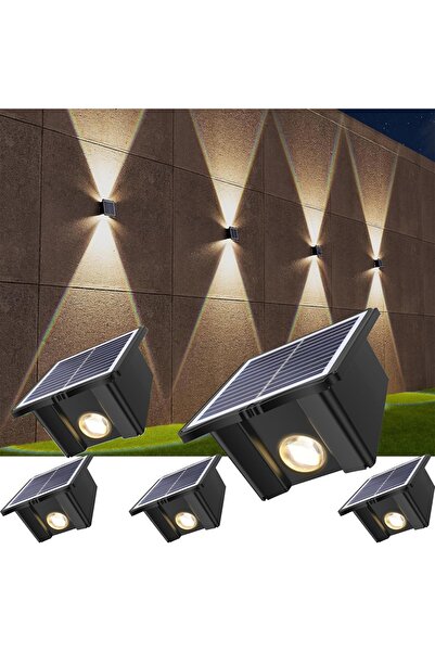 LEDIGANT Set 5 Aplice Solare LED de Perete cu 2 LED-uri, Unghi Ajustabil, IP6...