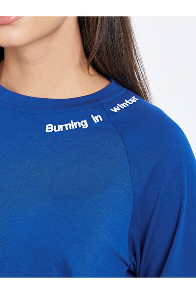 Styli Blue Embroidered Crew Neck T-Shirt