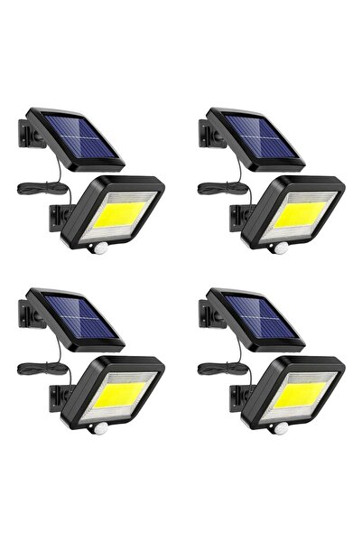 LEDIGANT Set 4 lampi solare 100 LED COB, senzor mișcare, perete, 3 moduri, al...