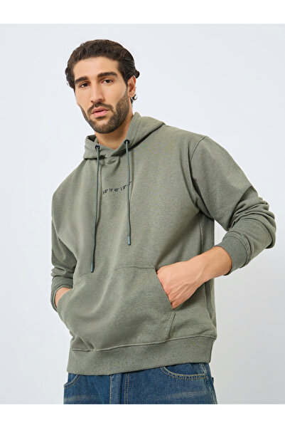 Styli Eco Earth Relaxed Fit Fleece Hoodie with Kangaroo Pocket