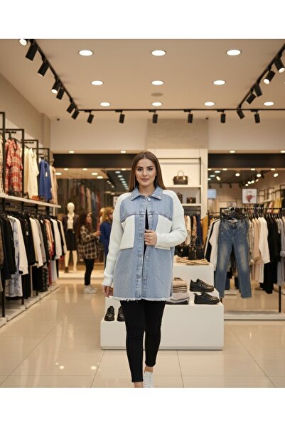 AsiaLife White Knitwear Denim Jacket