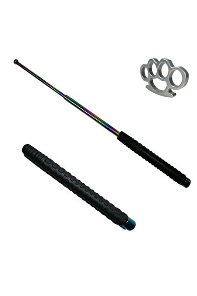 AXC Telescopic Fade Steel Baton, 66 cm, 3 segments, rubber handle + metal case