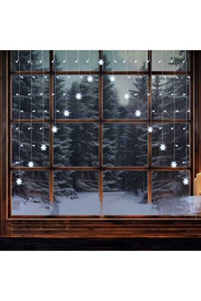 OEM Christmas snowflake LED light curtain, cool white, 2.2m – indoor/outdoor ...