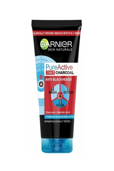 Garnier Pure Active Charcoal 3 in 1 cleansing gel, 150ml