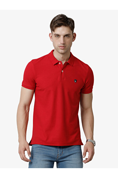 FERVORO By Styli Men Red Plain Cotton Polo