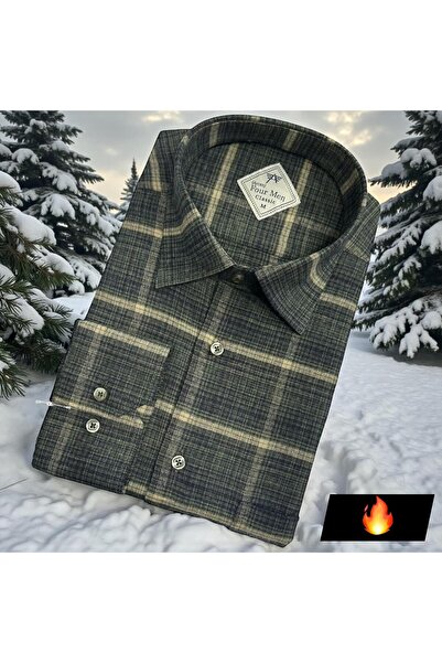 Elines butiq Klasik %100 cotton uzun kollu terletmeyen kışlık gömlek (regular...