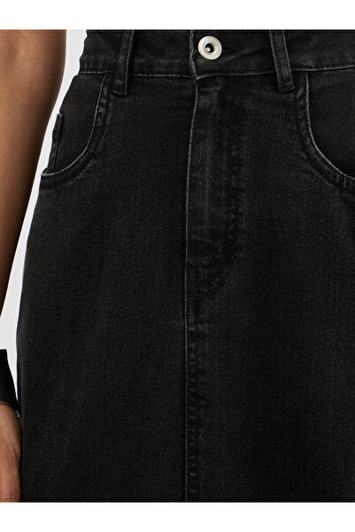 Femmella By Styli Black Denim A-Line Maxi Skirt