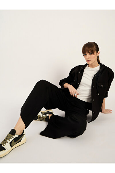 Femmella By Styli Black Wide Leg Trackpant