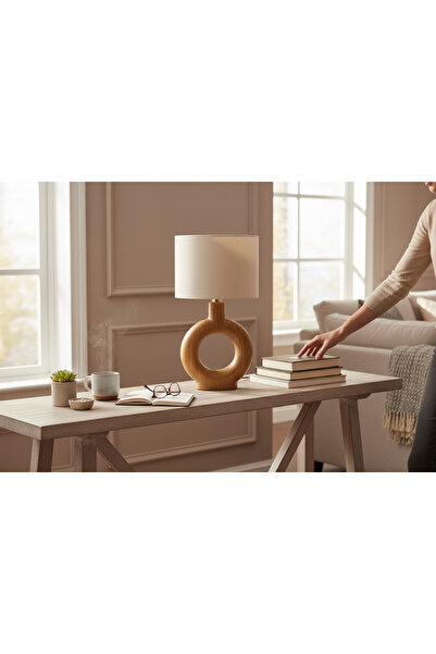 Cristalin Aydınlatma Lampes Naturel Wooden Lampshade