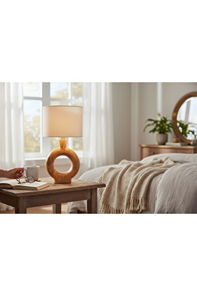 Cristalin Aydınlatma Lampes Naturel Wooden Lampshade