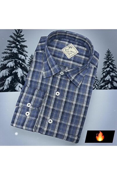 Elines butiq Klasik %100 cotton uzun kollu terletmeyen kışlık gömlek