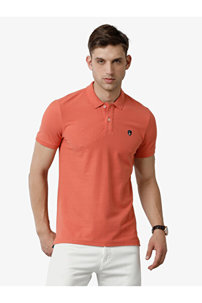 FERVORO By Styli Men Pink Plain Cotton Polo