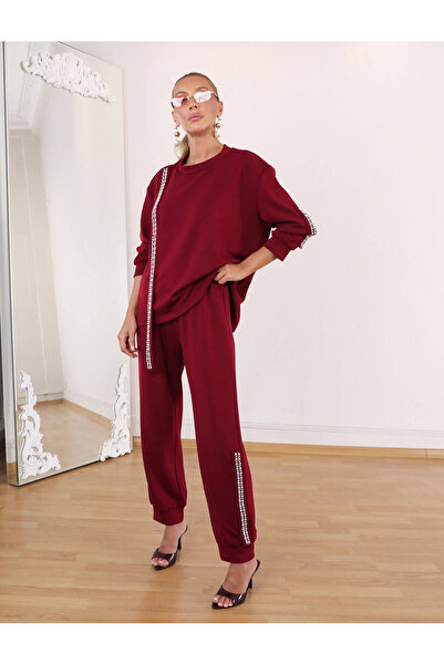 EL jadida Women's Pearl Detailed O Oversized Set