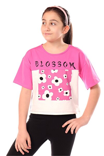 Toontoy Κοριτσίστικο μπλουζάκι με κοντό μανίκι με τύπωμα Crew Neck