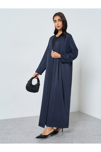 Styli عباية مفتوحة من الأمام باللون الأزرق الداكن